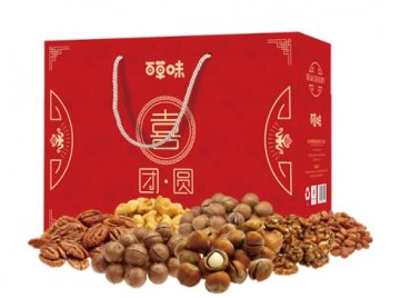百草味 坚果礼盒送礼12袋装 夏威夷果碧根果腰果