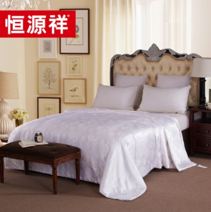 恒源祥家纺床上用品****桑蚕丝夏被全棉大提花蚕